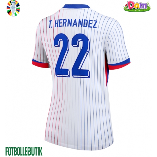 Frankrike Theo Hernandez #22 Bortatröja Kvinnor EM 2024 Kortärmad